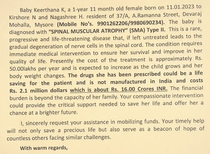 Help Save Baby Keerthana: A Life-Saving Treatment for Spinal Muscular Atrophy Type II